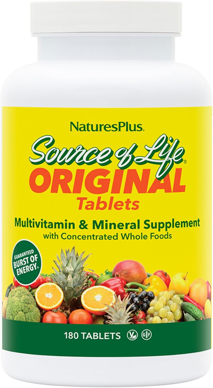 Nature's Plus Source of Life Multivitamin & Mineral Supplement – 180 Tablets