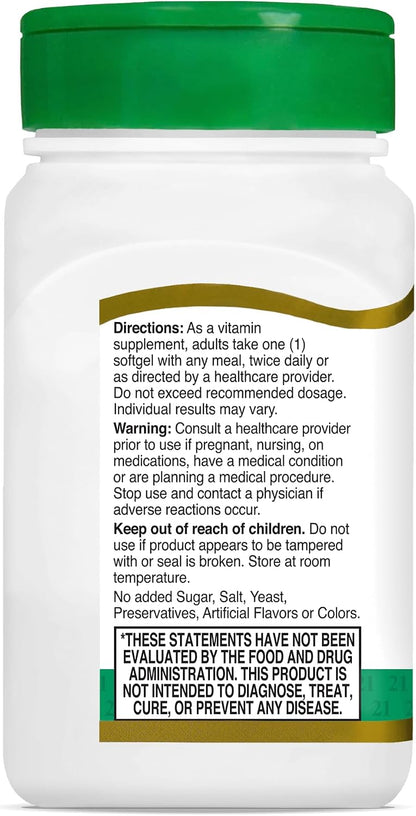 21st Century Vitamin E 400 IU Softgels, 110 ct