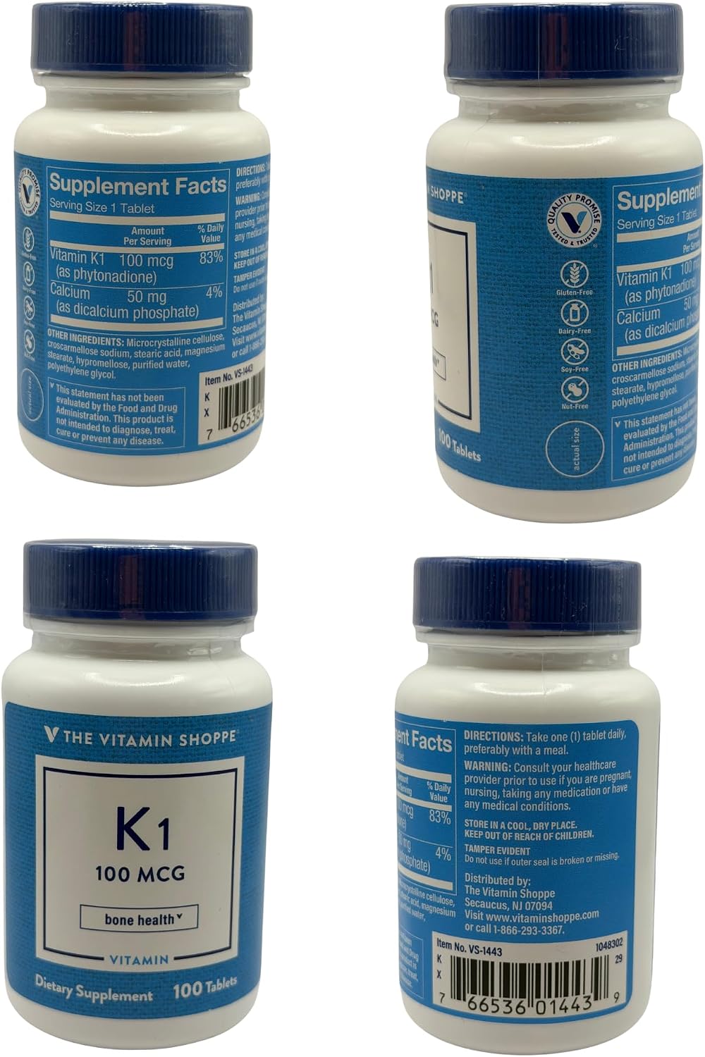 The Vitamin Shoppe Vitamin K1 100 mcg – Daily Supplement (100 Tablets)