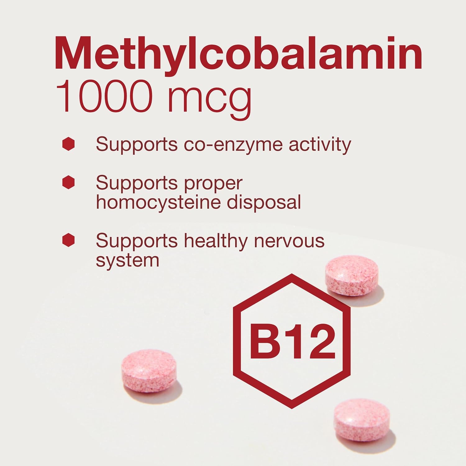 PROTOCOL FOR LIFE BALANCE Methyl B12 1,000mcg - Vitamin B12 for Homocysteine Metabolism and Brain Health - Vegan, Kosher, Halal Lozenges (100 Count)
