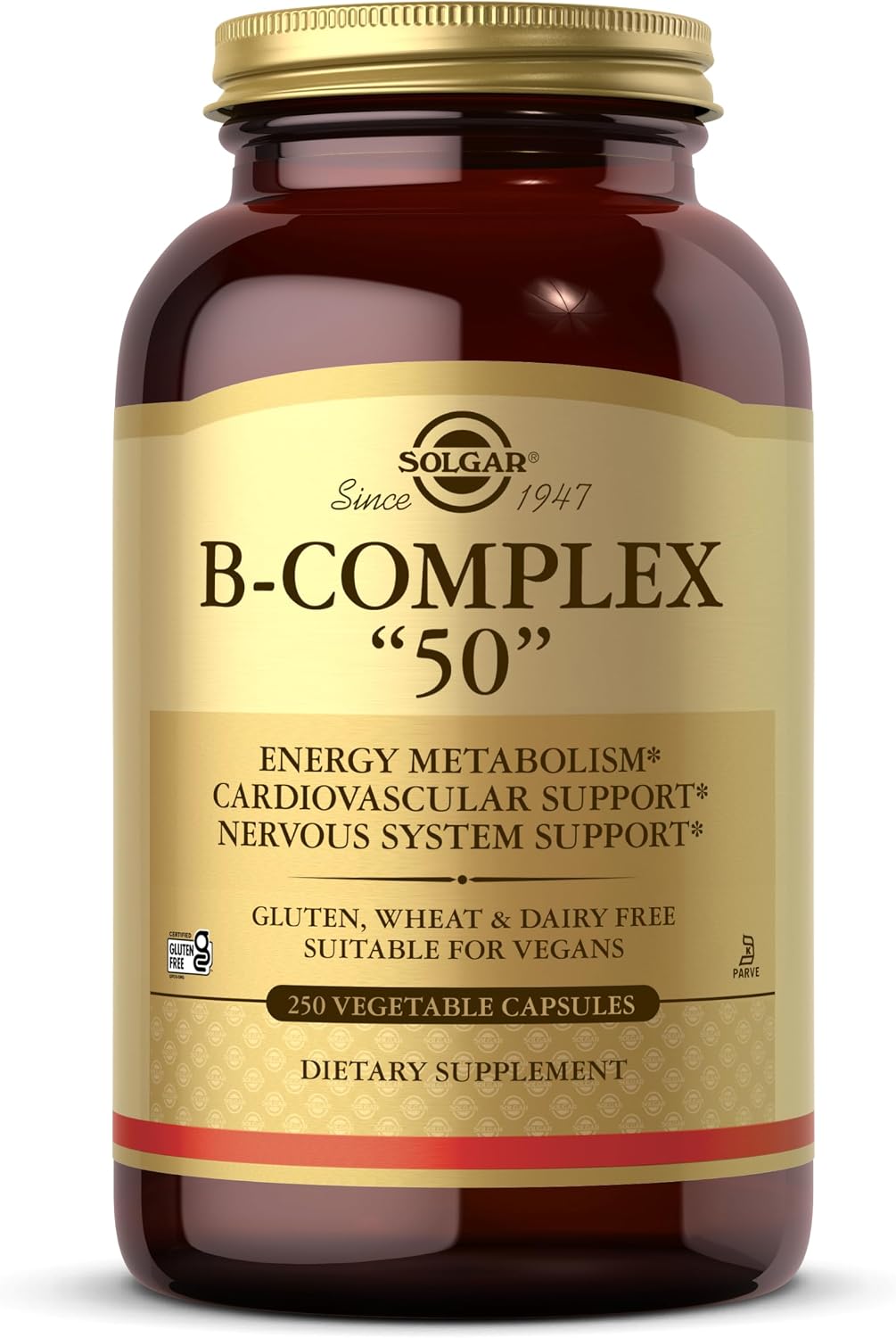 Solgar B-Complex 50, 100 Vegetable Capsules - Energy Metabolism, Nervous System & Cardiovascular Support
