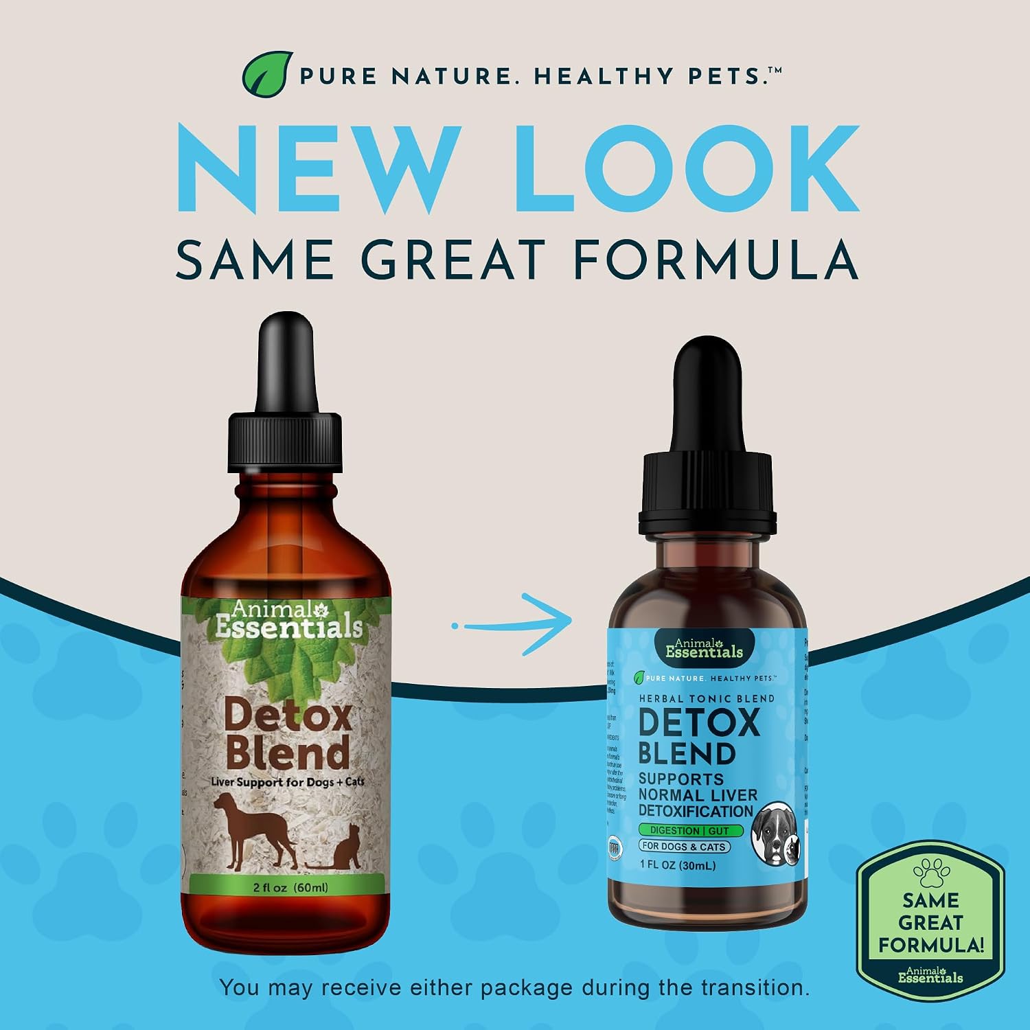 Animal Essentials Detox Blend - Liver Support for Dogs & Cats - Organic Herbal Formula - 30 mL