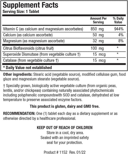 Biotics Research Bio C Plus 1000 – High Potency Vitamin C with Bioflavonoids (100 Tablets)