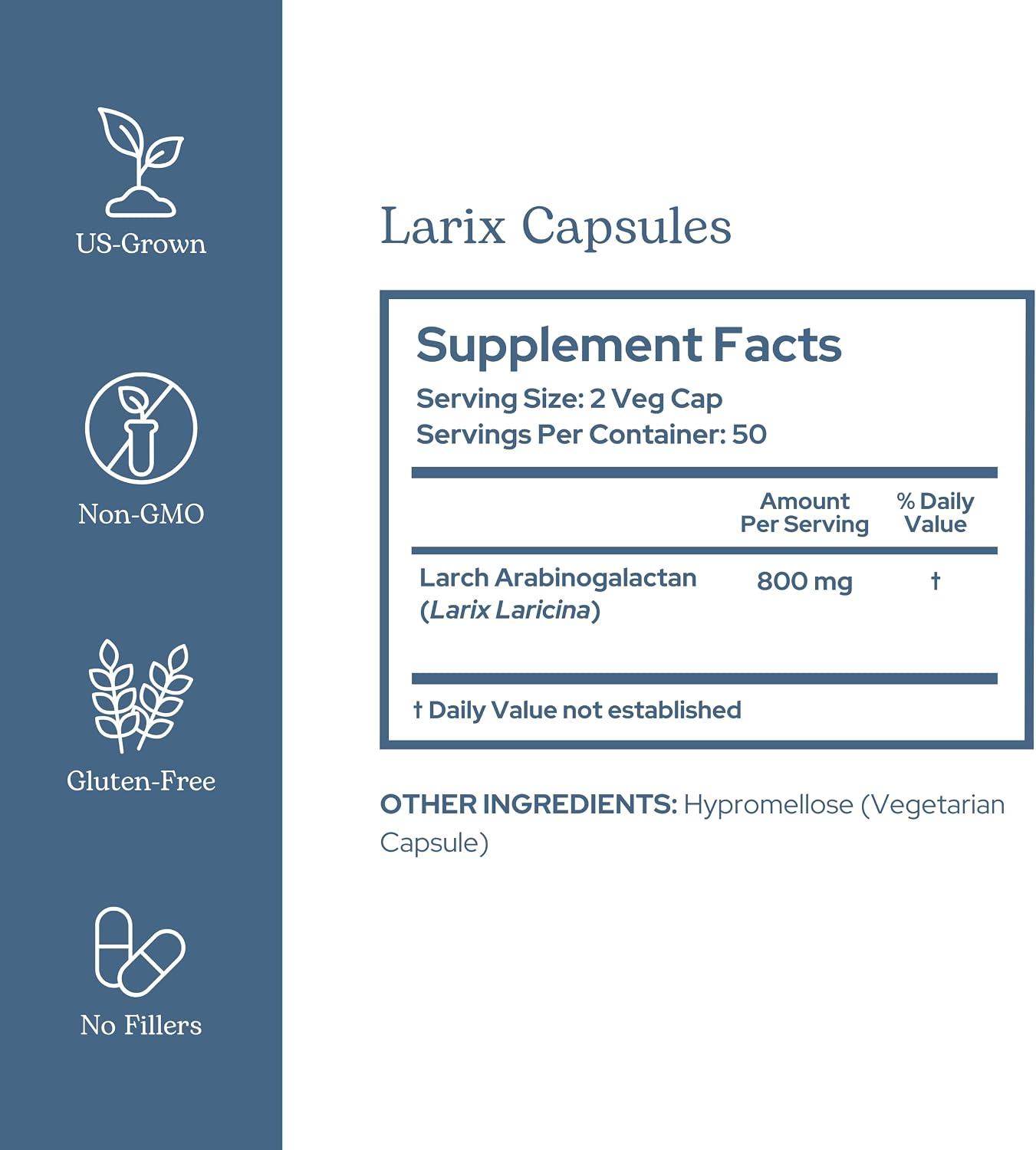 Eclectic Herb Larix Capsules - Natural Immune, Respiratory & Ear Support with Larch Arabinogalactan - Vegan, Non-GMO, Gluten Free (100 CT | 400 mg)