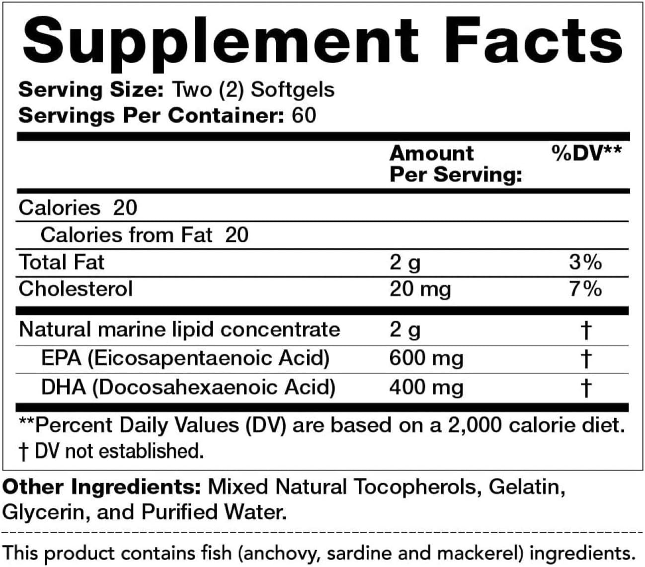 Olympian Labs Mega Omega 3 Fish Oil, 60 Softgels