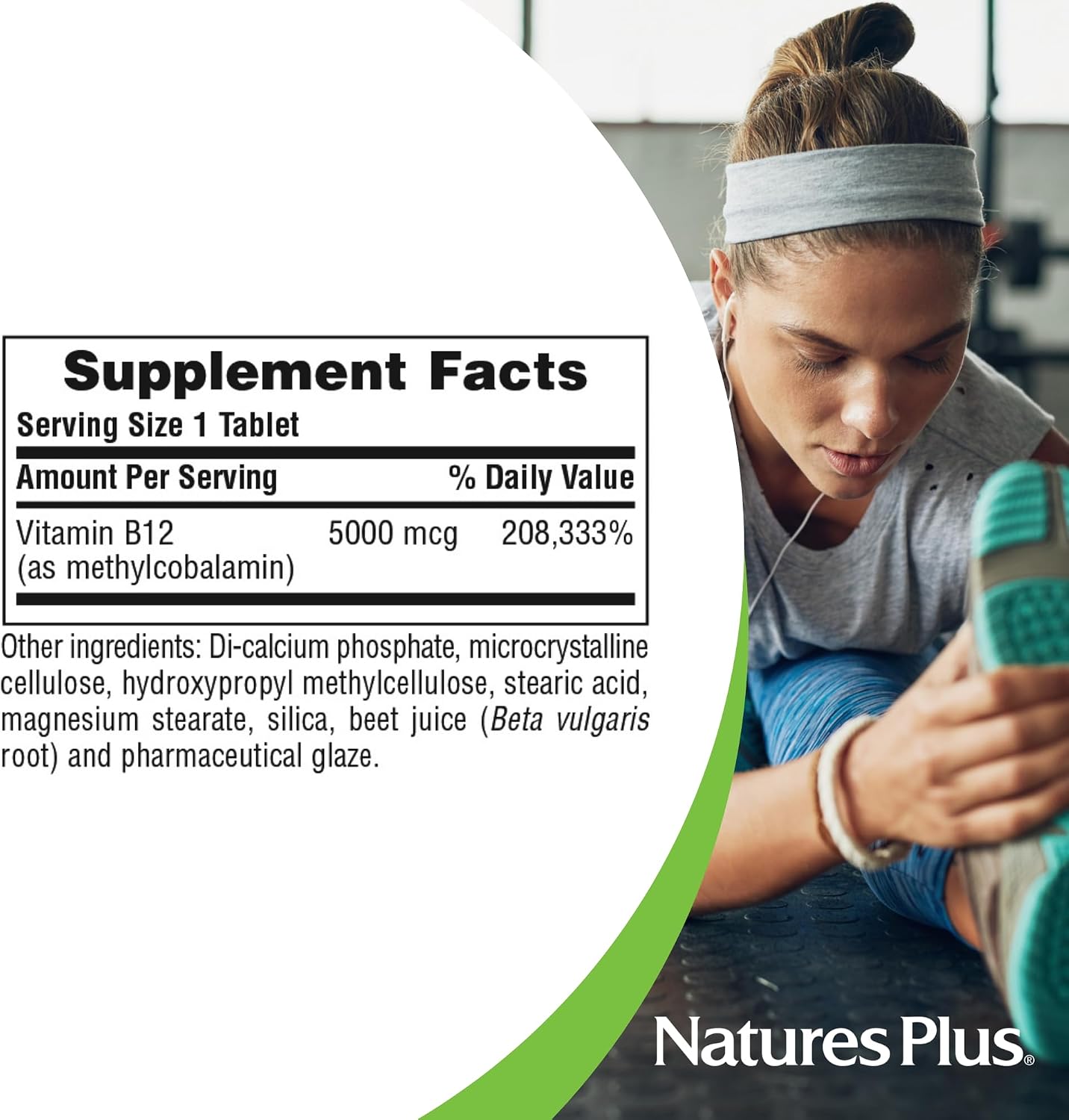 NaturesPlus Shot-O-B12 5000 mcg – Sustained Release Vitamin B12 Tablets – Methylcobalamin – 30 Servings