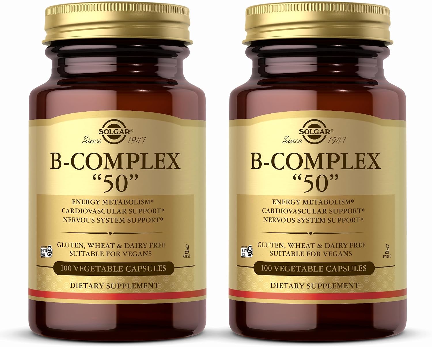 Solgar B-Complex "50" – 100 Vegetable Capsules (Pack of 2)