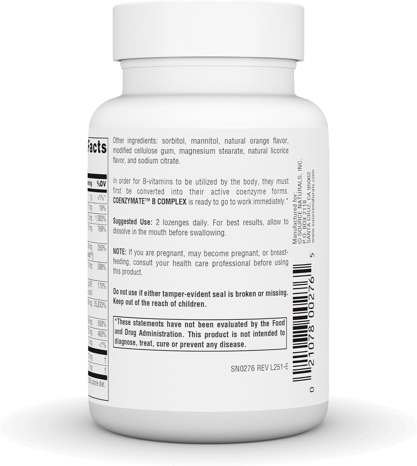 Source Naturals Coenzymate B Complex - 120 Orange Flavoured Lozenges