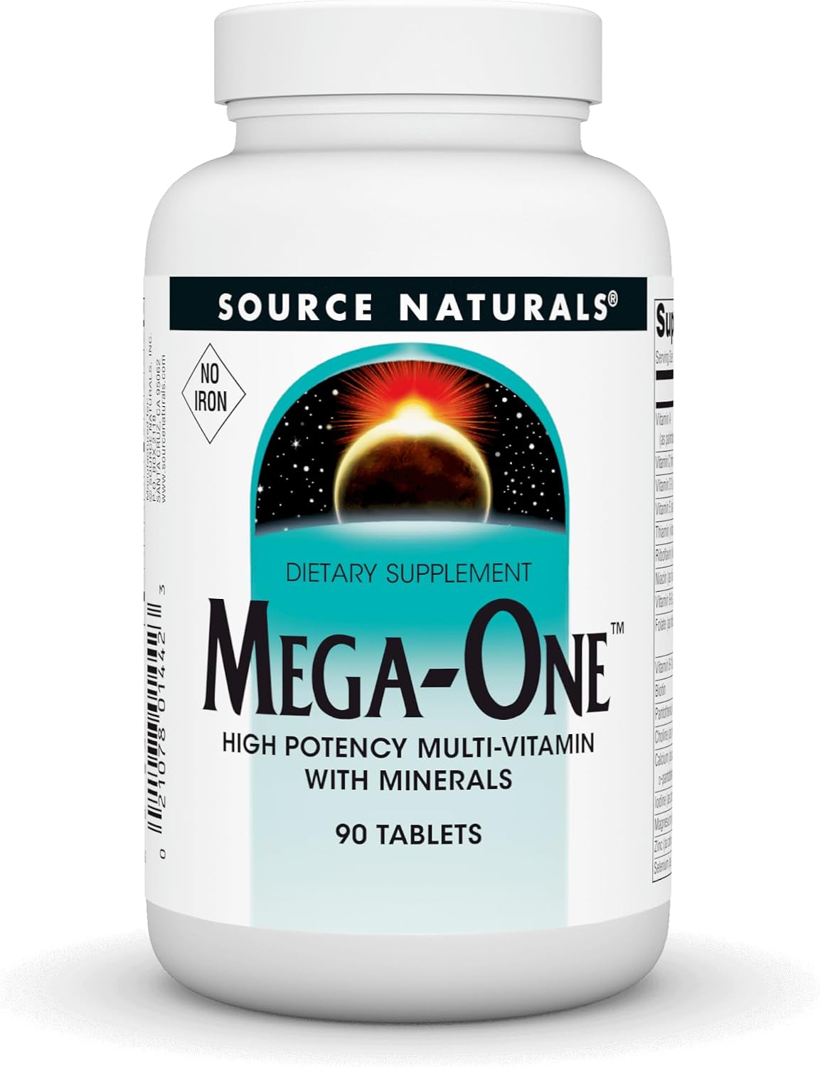 Source Naturals Mega-One Multi-Vitamin with Minerals, No Iron - 180 Tablets