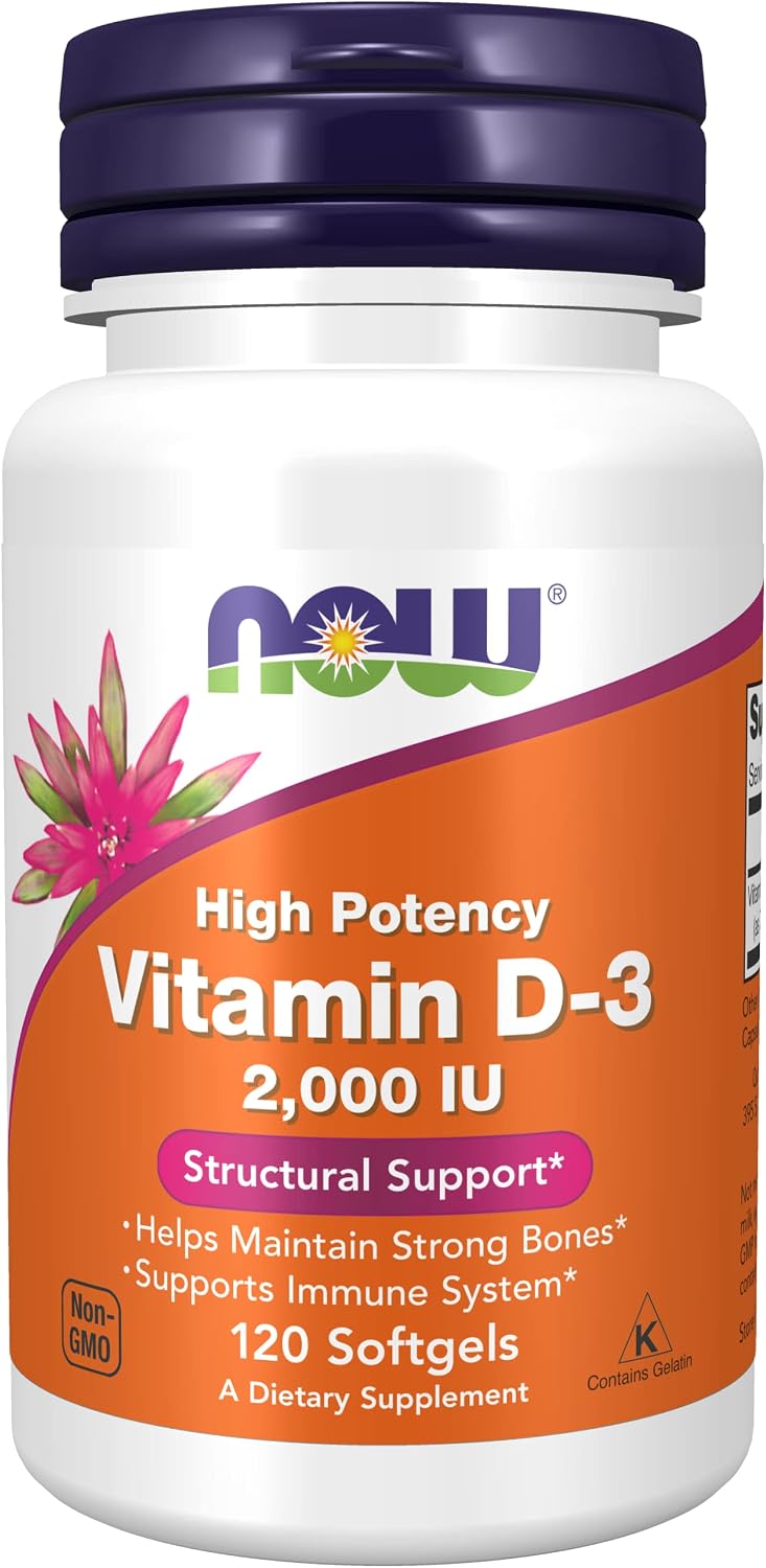 NOW Foods Vitamin D 2000 IU (50 mcg), 120 Softgels