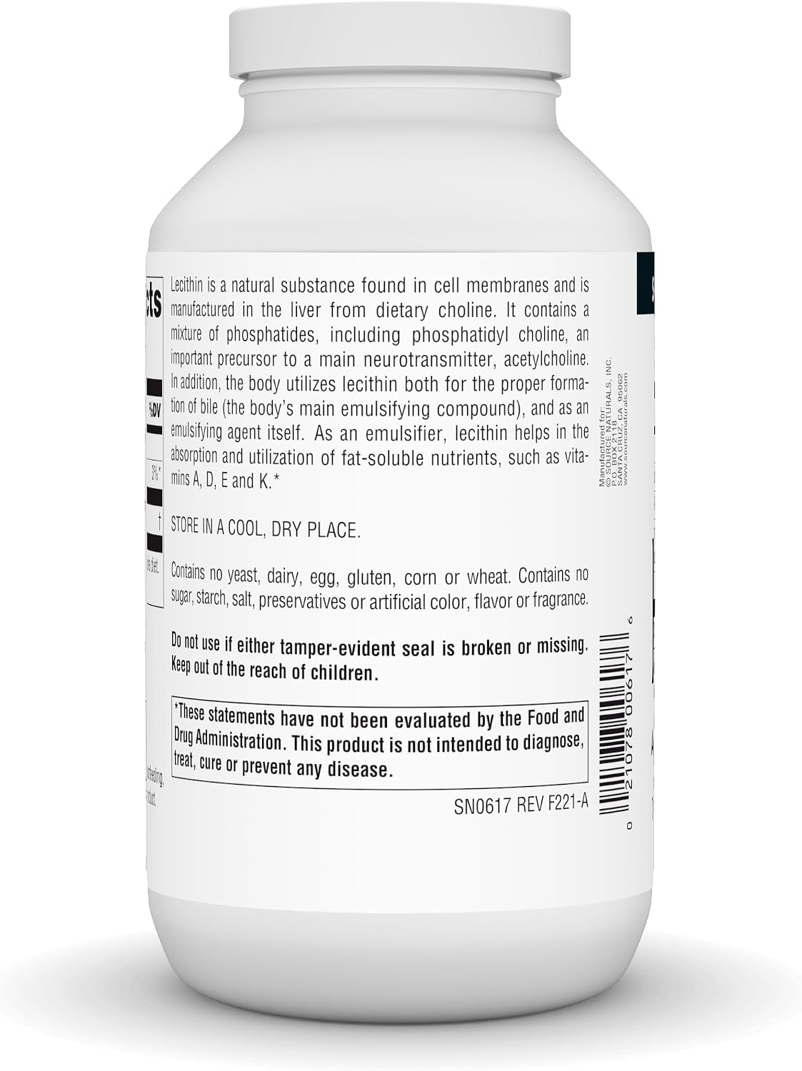 Source Naturals Lecithin 1200 mg – 200 Softgels – Natural Emulsifier for Fat-Soluble Vitamin Absorption