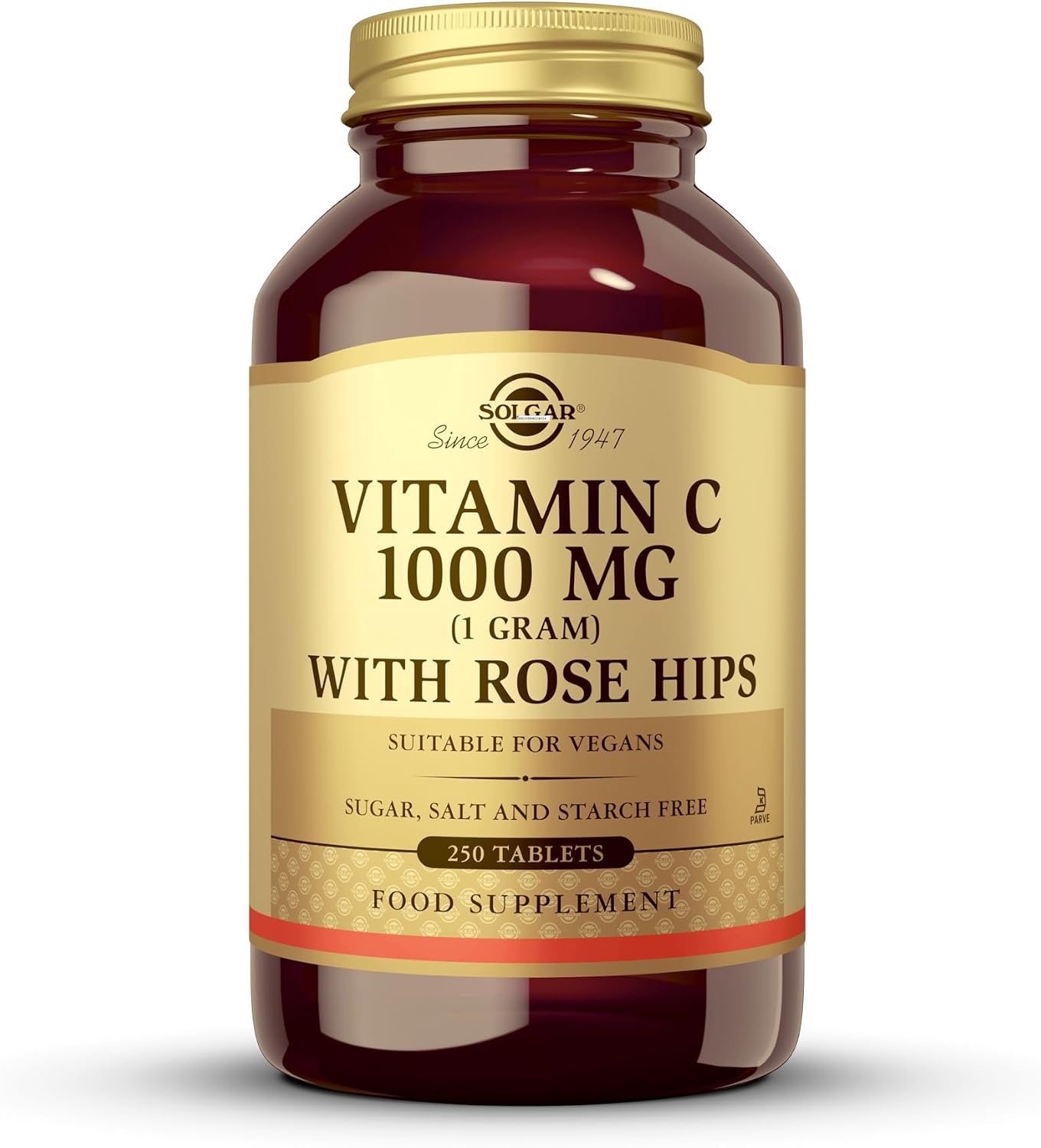 Solgar Vitamin C 1000 mg with Rose Hips, 250 Tablets