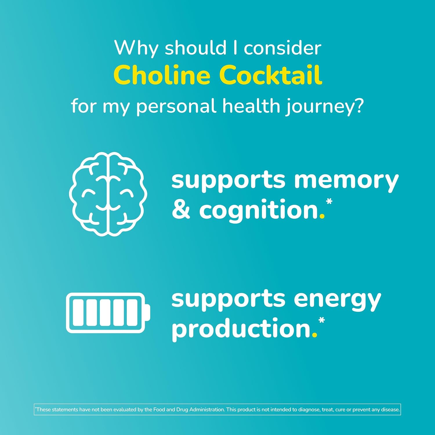 Twinlab Choline Cocktail – Brain Health & Energy Supplement, 375 g