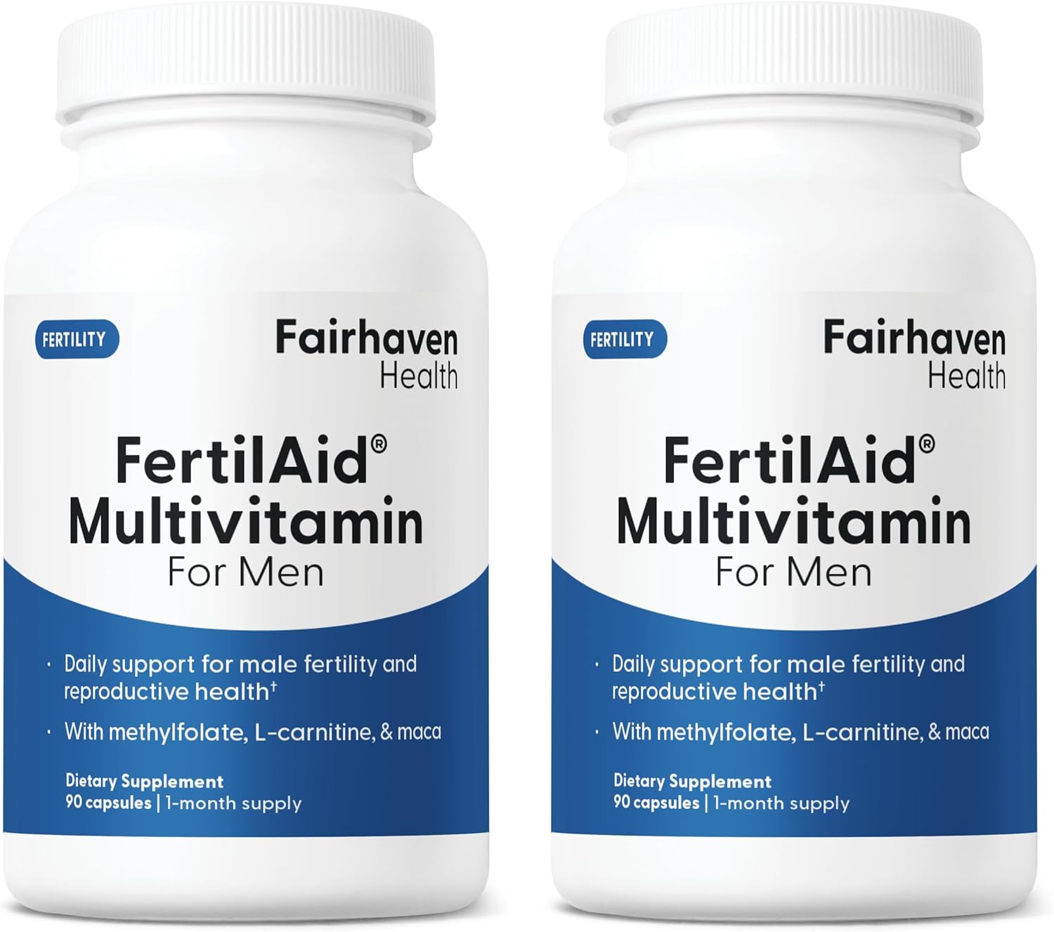Fairhaven Health FertilAid for Men | Male Fertility Supplement with L-Carnitine, CoQ10, Maca, and Zinc | 90 Capsules