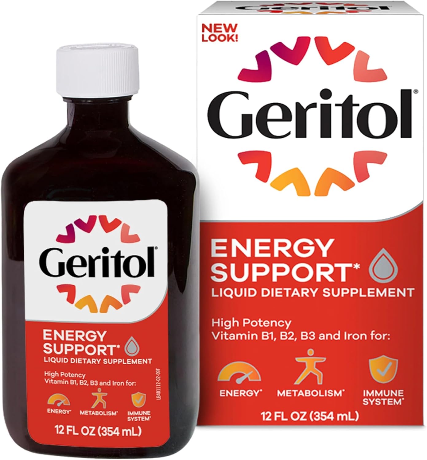 Geritol Liquid Supplement, B-Vitamins & Iron, 355 mL