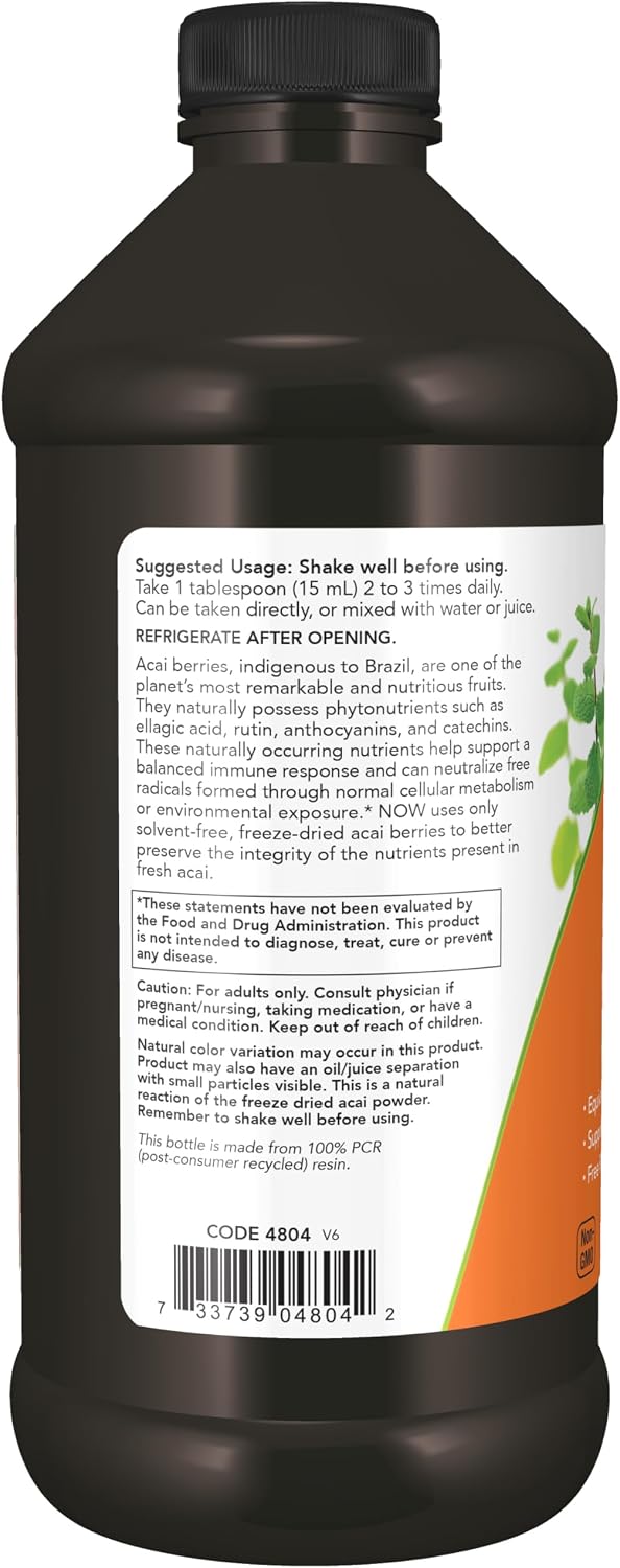NOW Foods Acai Liquid – Super Fruit Concentrate, 473 mL