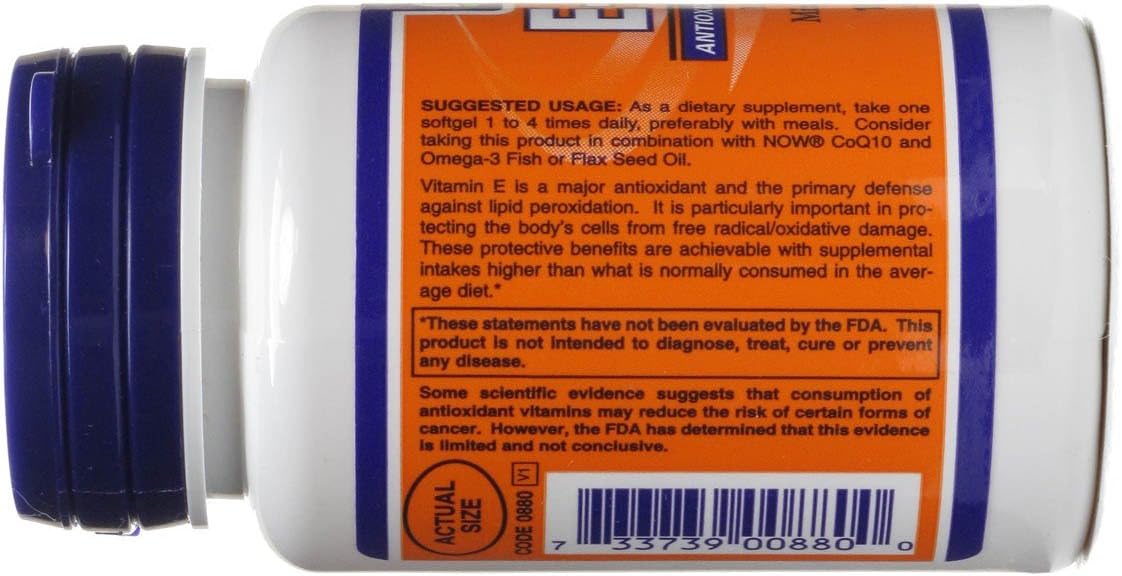 NOW Foods Vitamin E-200 IU Softgels (Pack of 2) – Canada