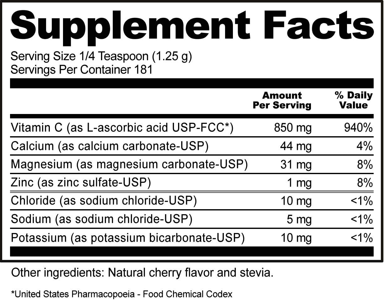 NutriBiotic Cherry Electro-C Vitamin C & Electrolyte Powder, 227 g