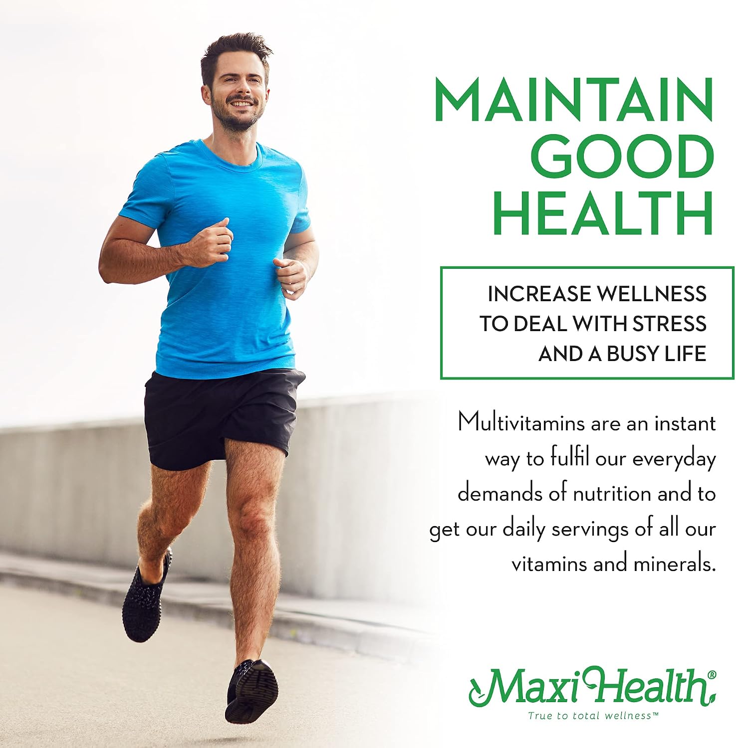Maxi Health Multivitamin for Men and Women – Complete Daily Vitamins with Minerals – Kosher & Vegan – 120 Capsules