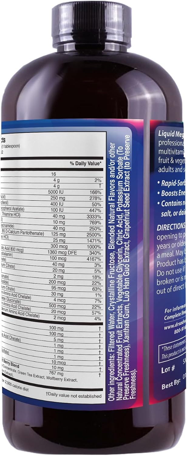 Liquid Mega MultiVitamins & Minerals - 16 oz (473 mL)