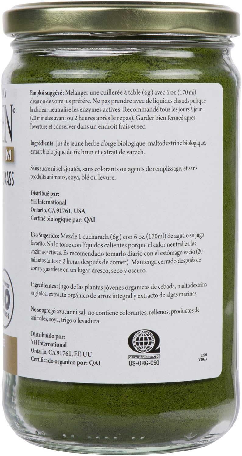 Dr. Hagiwara's Original Premium Barley Grass Juice Powder with Kelp - Organic, 240 g (8.5 oz)