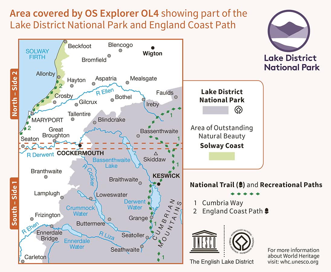 Lake District OS Explorer map OL4 The English Lakes - Northwestern area: Keswick, Cockermouth & Wigton