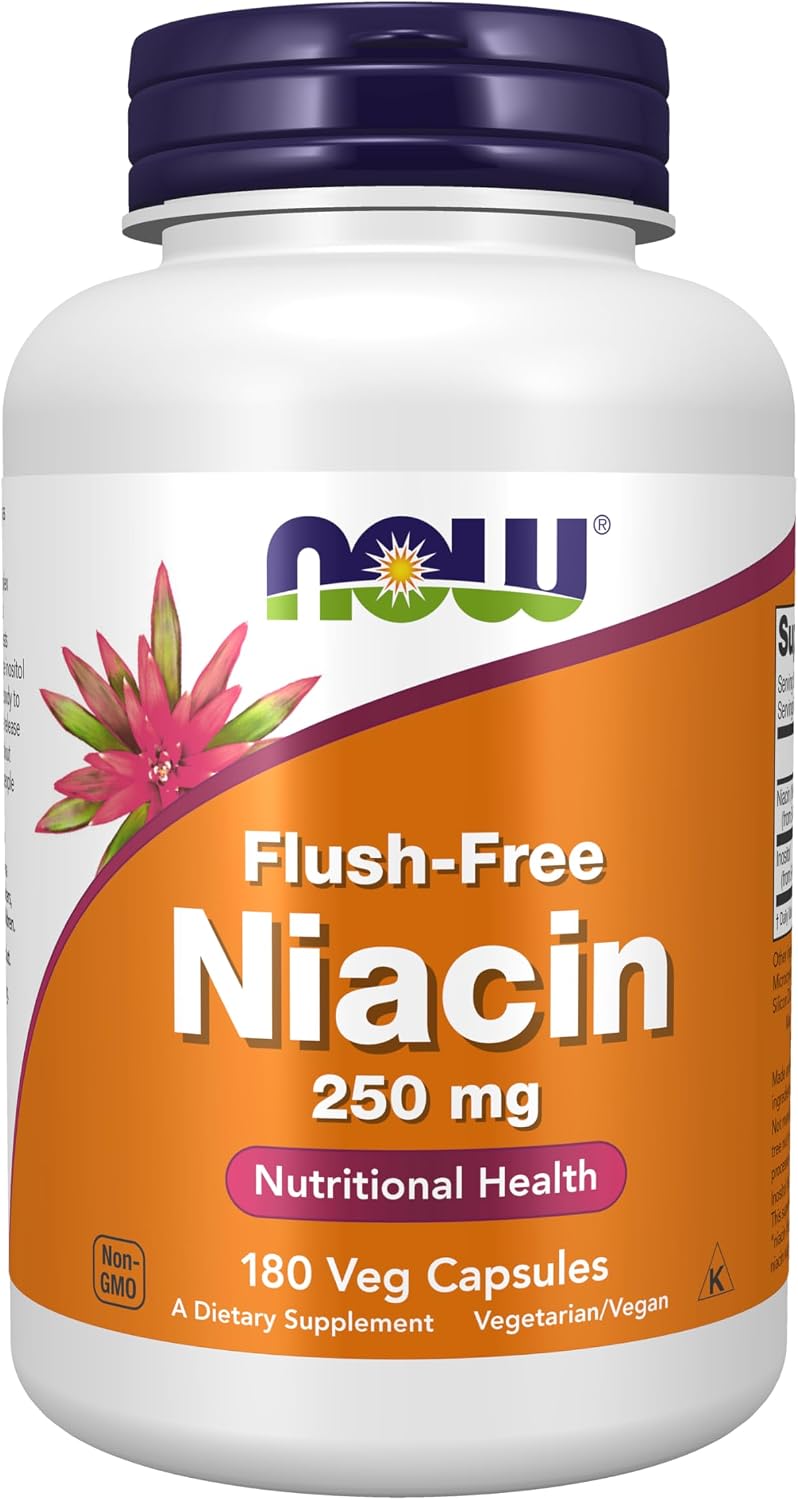 NOW Foods Niacin (Vitamin B-3) 250 mg, Flush-Free, 90 Veg Capsules