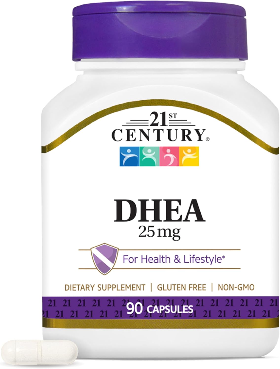 21st Century DHEA 25 mg Capsules (90 Count) - görsel 1