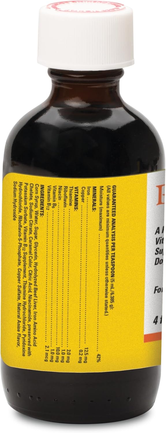 PET-TINIC Liquid Vitamin-Mineral Supplement for Dogs & Cats, Beef Liver Flavour, 118 mL