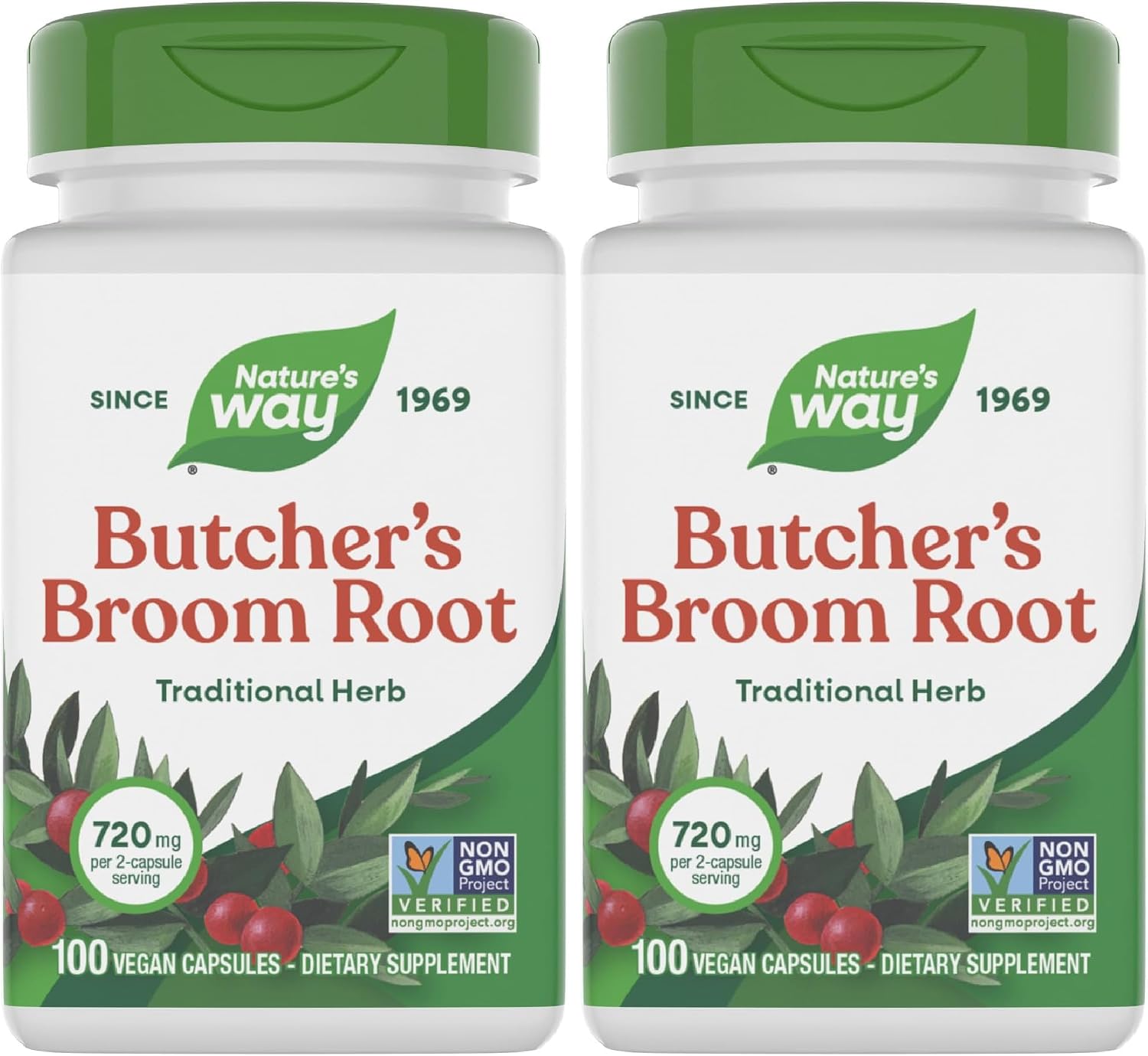 Nature's Way Butcher's Broom – Traditional Herbal Supplement, 720 mg, 100 Vegan Capsules