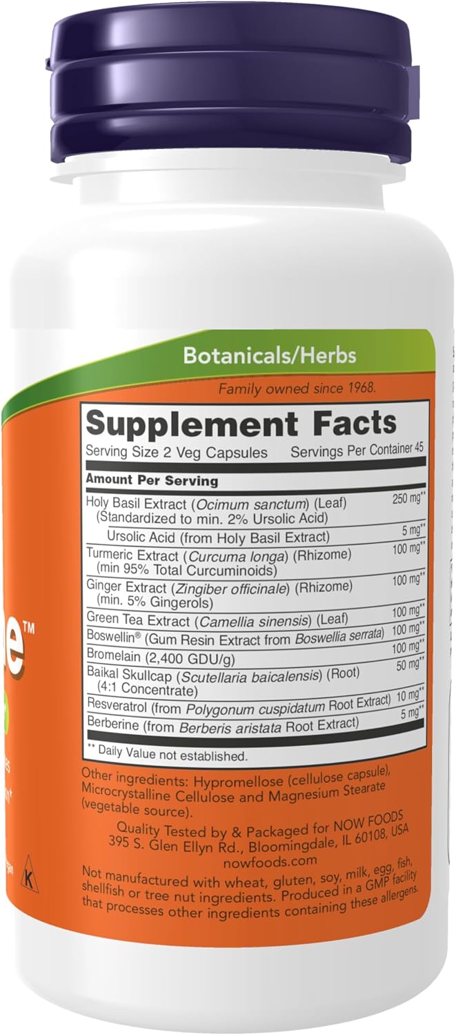 NOW Foods D-Flame, Herbal Support for Overexertion, 90 Veg Capsules