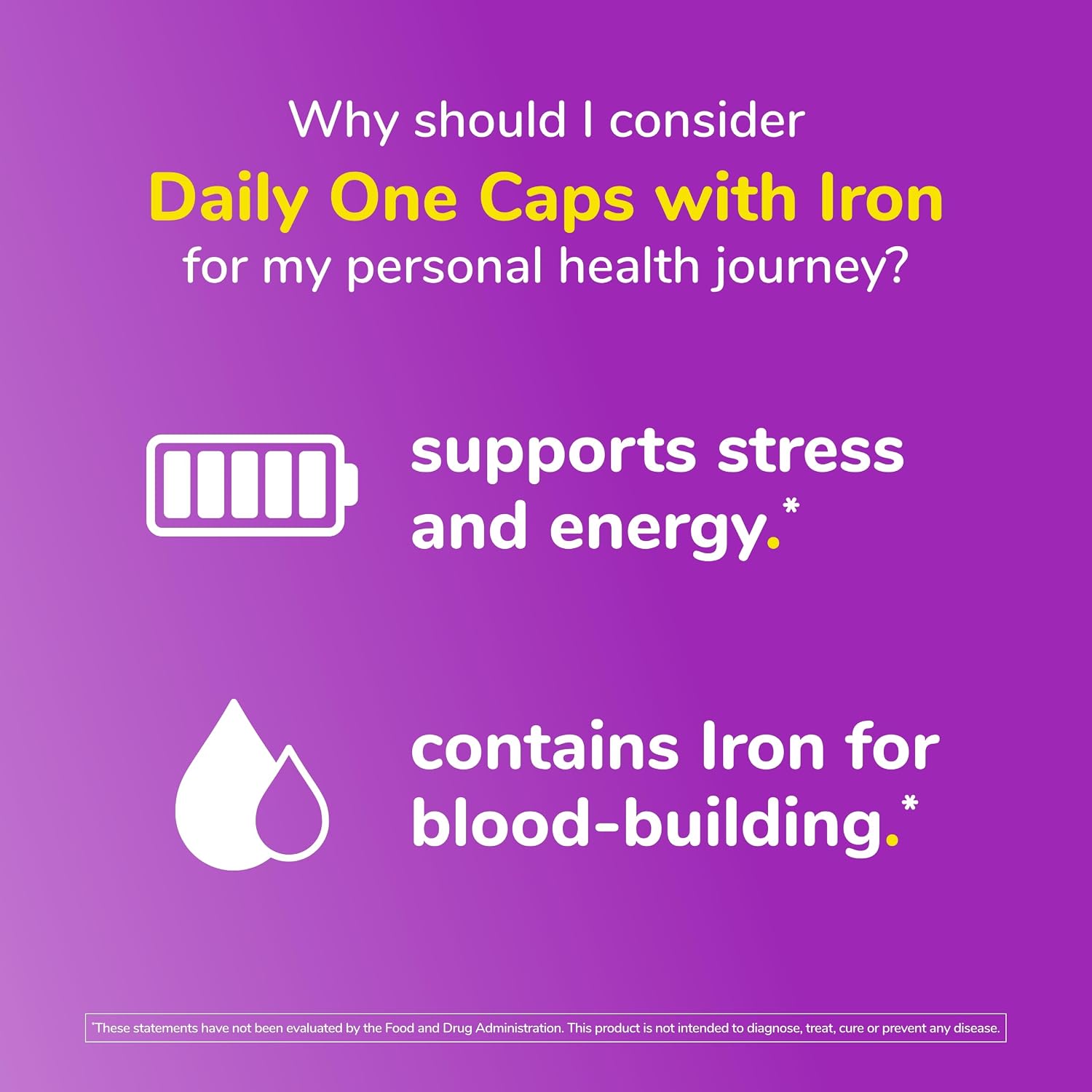 Twinlab Daily One Caps with Iron - Multivitamin and Mineral Supplement with 25+ Nutrients, 180 Capsules