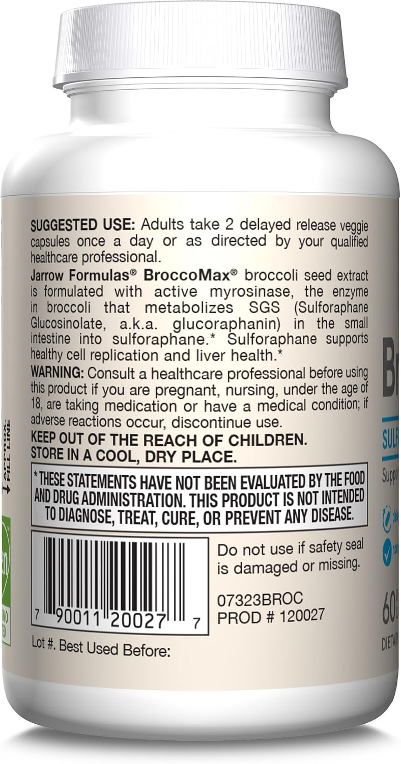 Jarrow Formulas BroccoMax Sulforaphane Generator - 60 Delayed Release Vegetarian Capsules