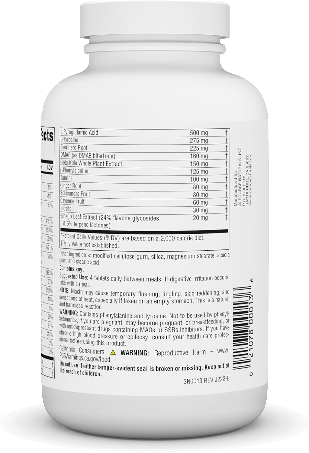 Source Naturals Mental Edge, Brain Boosting Supplement, 120 Tablets