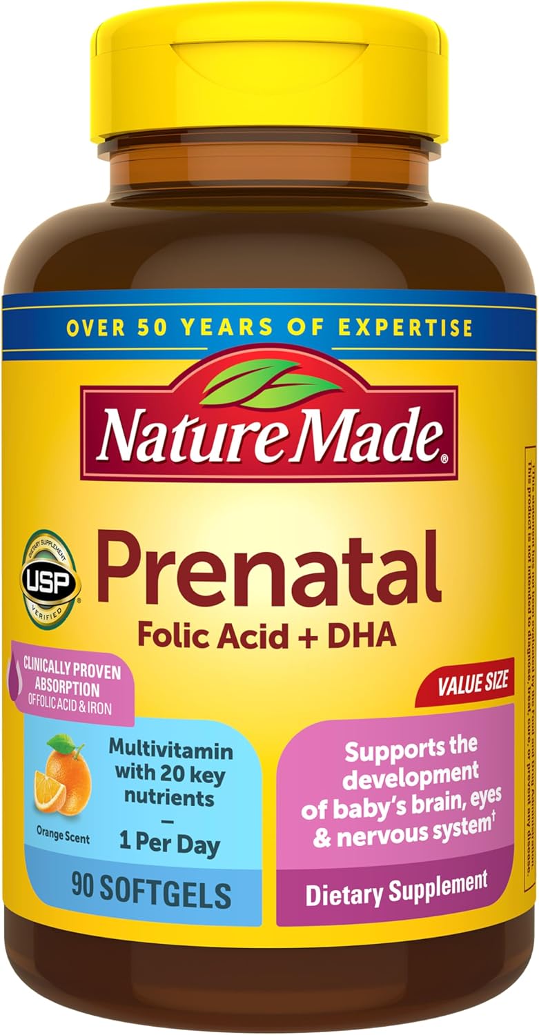Nature Made Prenatal Vitamin + DHA Softgels, 90 Count