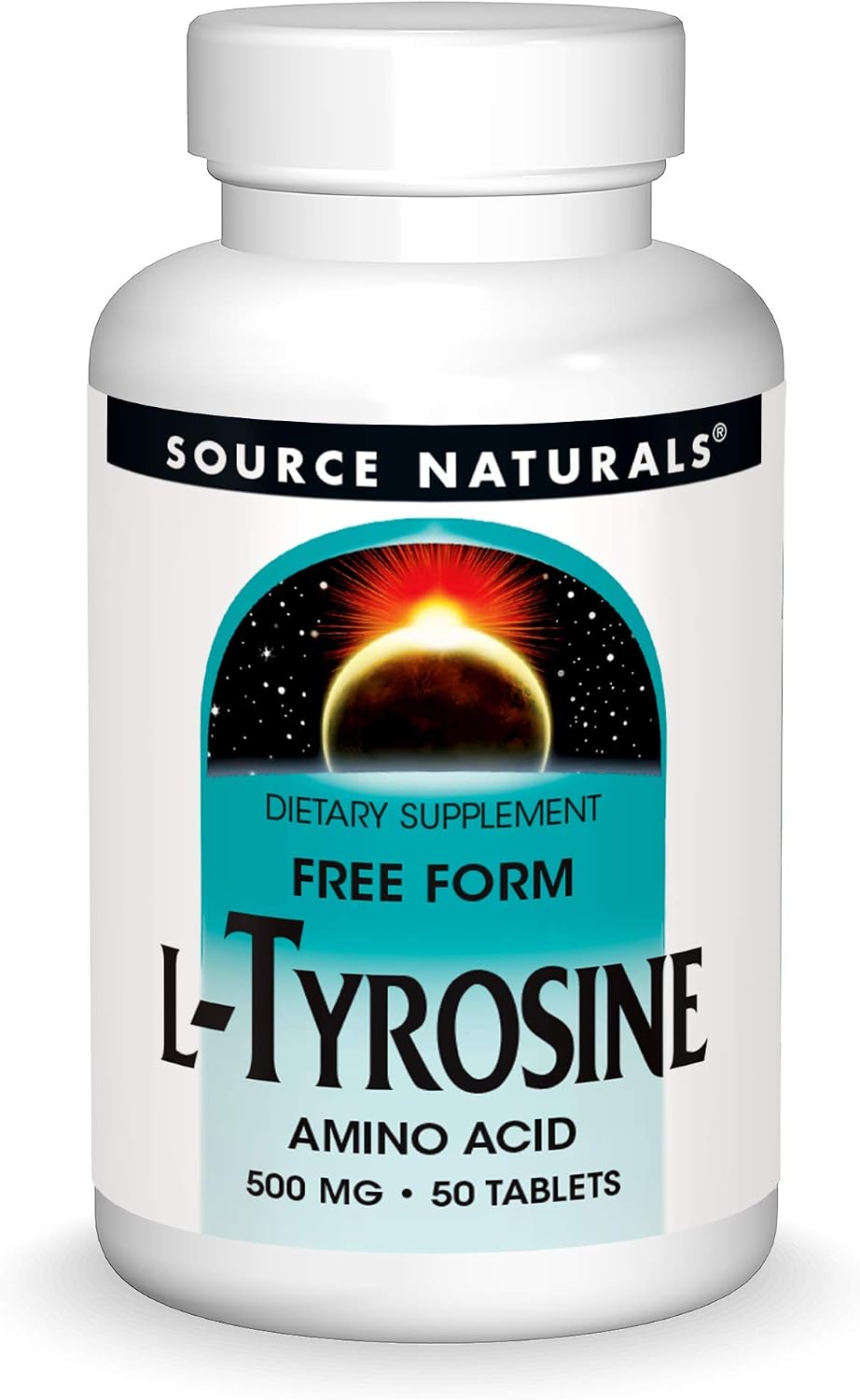 Source Naturals L-Tyrosine, Free-Form Amino Acid Supplement, 100 Tablets