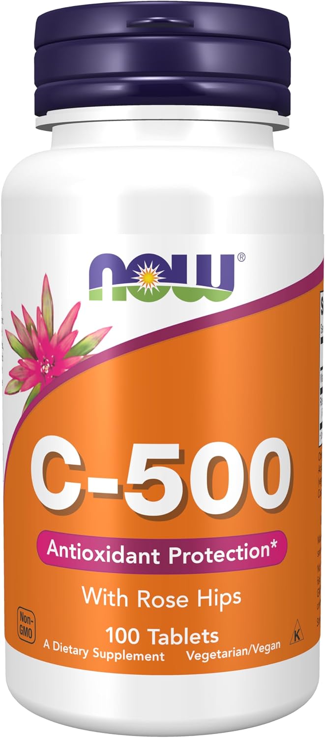 NOW Foods Vitamin C-500 with Rose Hips – 100 Tablets
