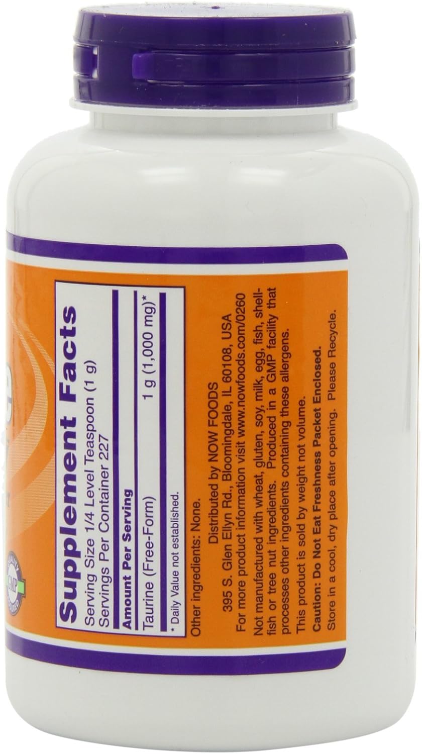 NOW Foods Taurine Powder 227 g (8 oz) Pack of 2