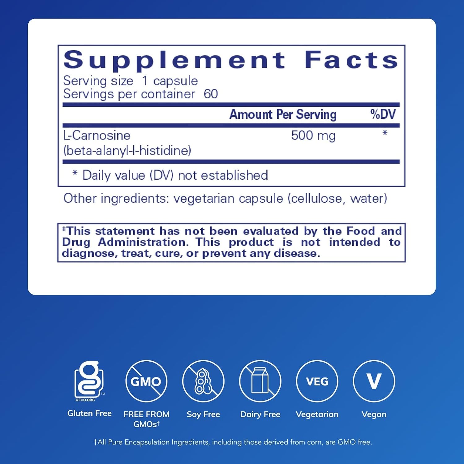 Pure Encapsulations L-Carnosine, 60 Capsules