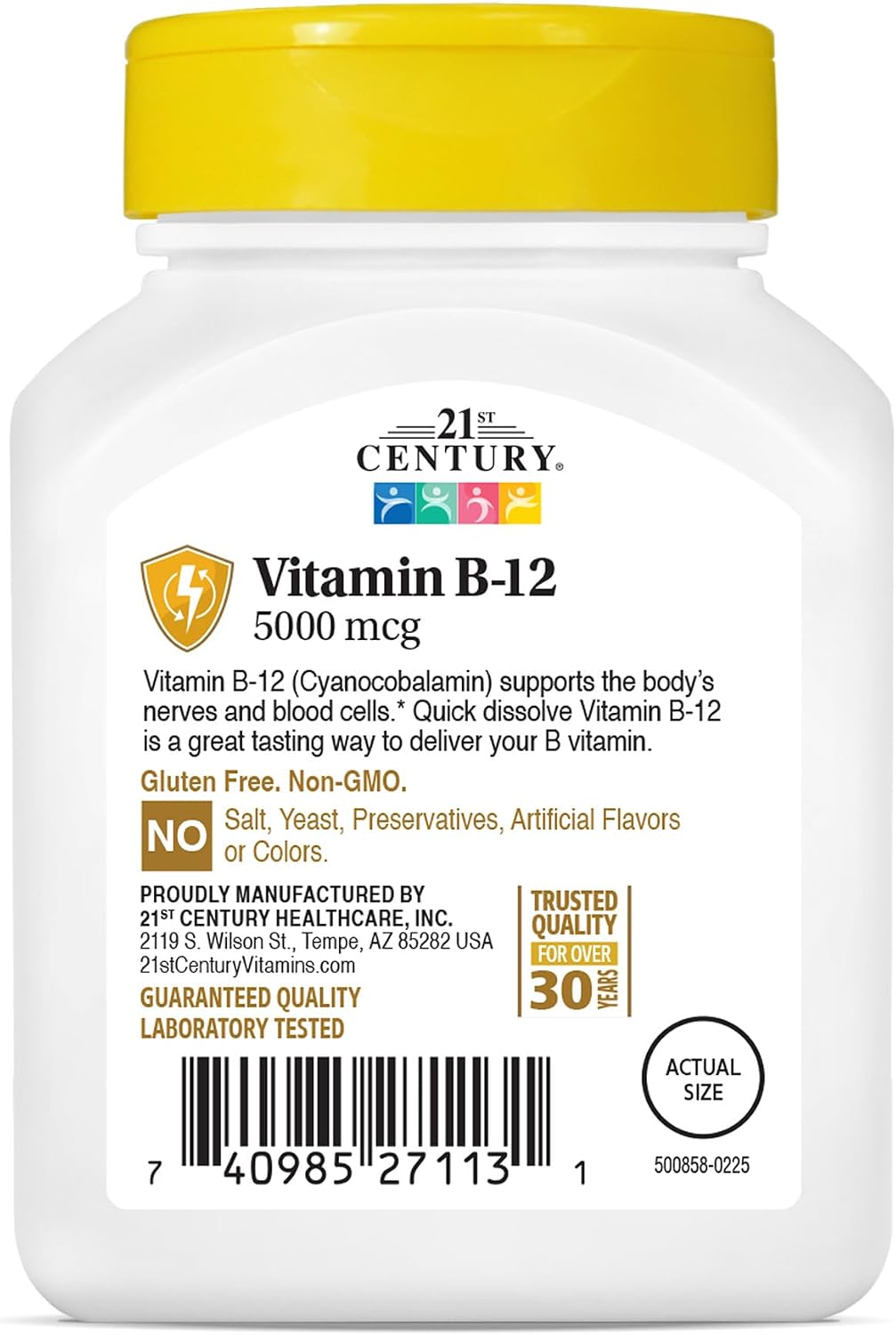 21st Century B12 5000 mcg Quick Dissolve, Energy Support, Cherry, 110 Count