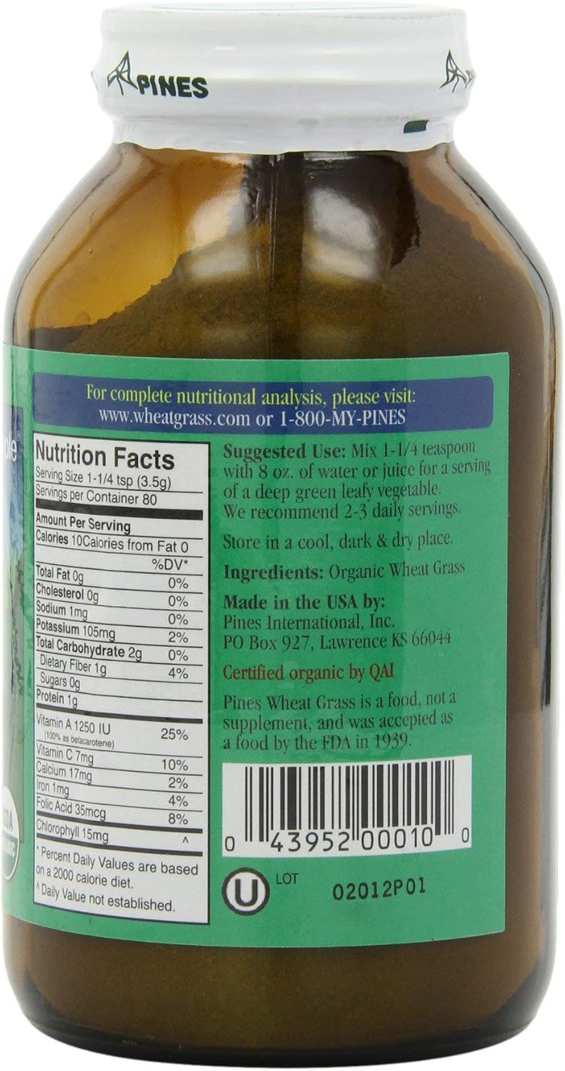 Pines International Wheat Grass Powder - Organic, 283 g