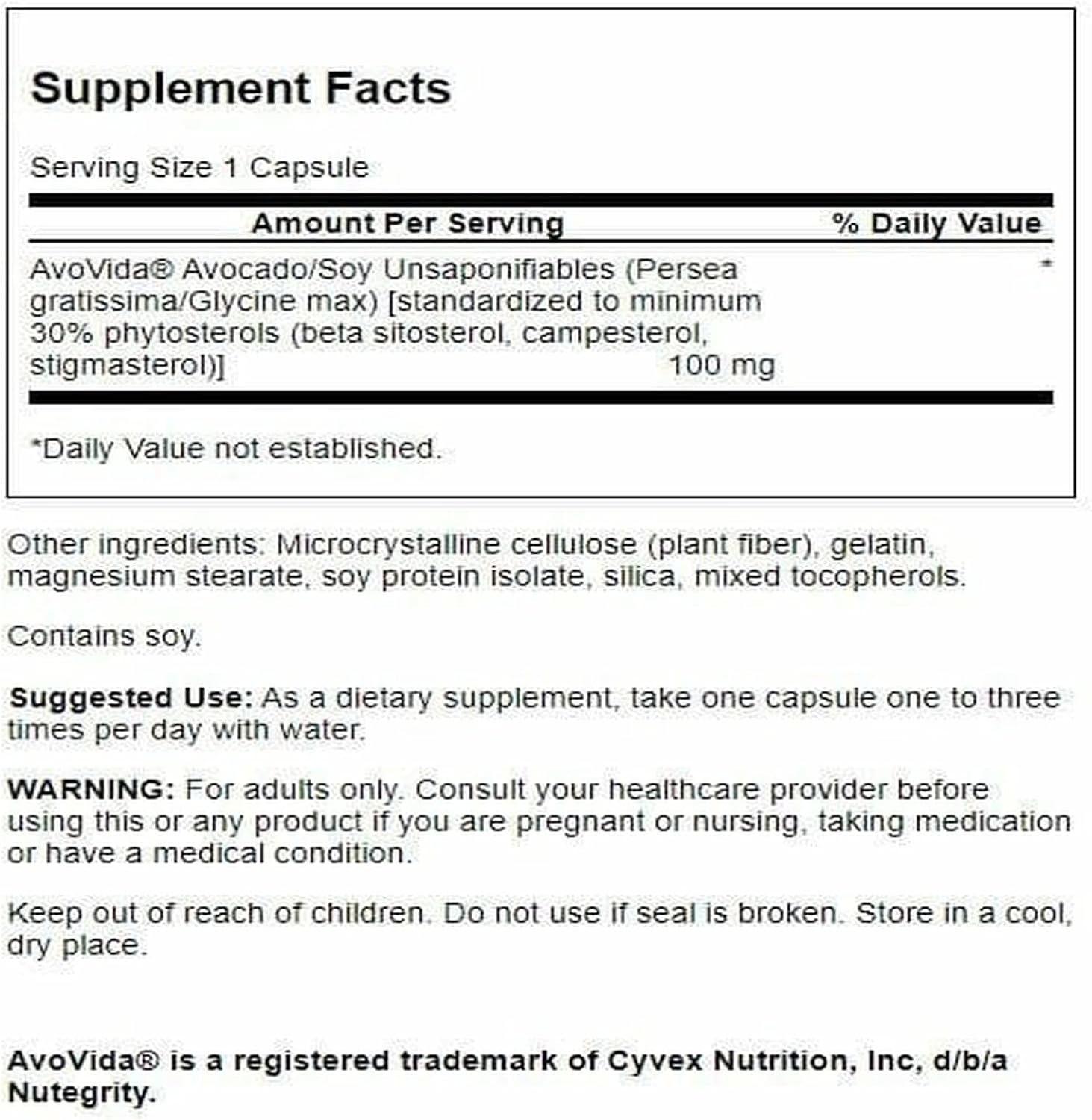 Swanson Avovida 100 mg, 60 Capsules
