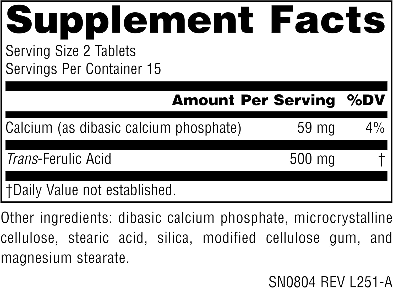 Source Naturals Athletic Series, Trans-Ferulic Acid, Antioxidant Support - 250 mg - 30 Tablets