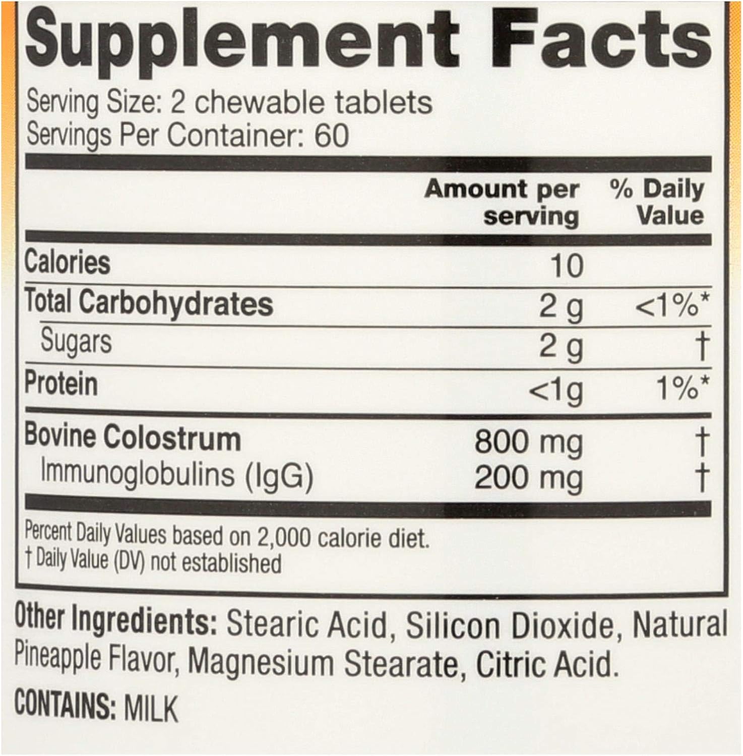 Naturade Symbiotics Colostrum Plus Chewables - Pineapple Flavour, 120 Tablets