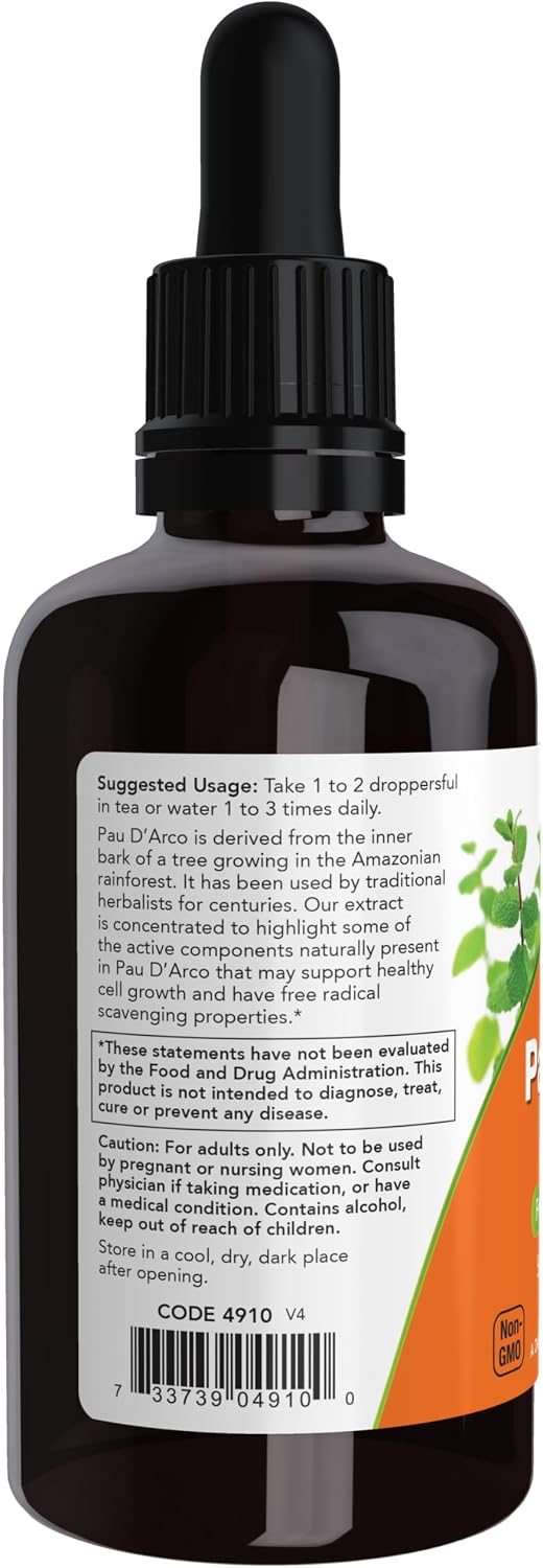 NOW Foods Pau D'Arco Extract Liquid – 60 ml