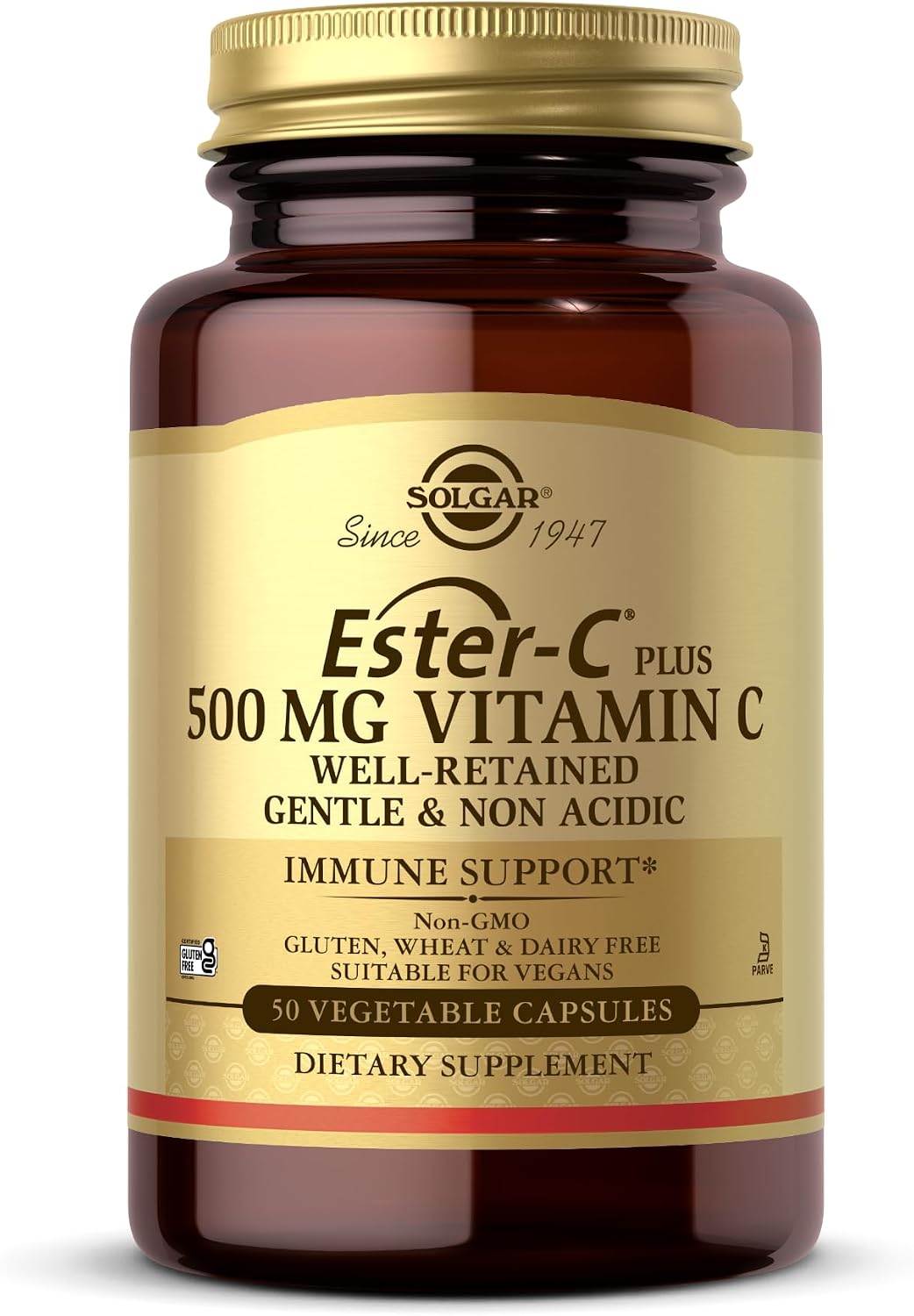 Solgar Ester-C Plus 500 mg Vitamin C – Gentle Non-Acidic – 50 Vegetable Capsules