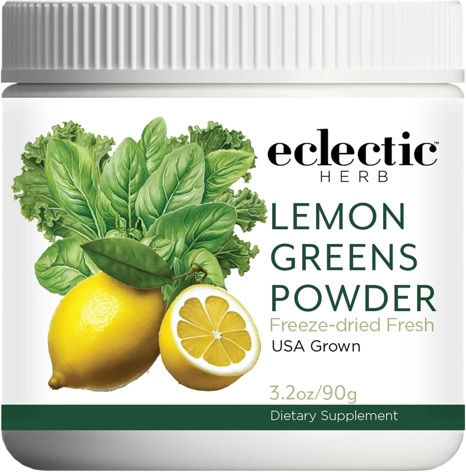 Eclectic Herb Lemon Greens Powder – Immune & Detox Support, Superfood Drink Mix (90 g)