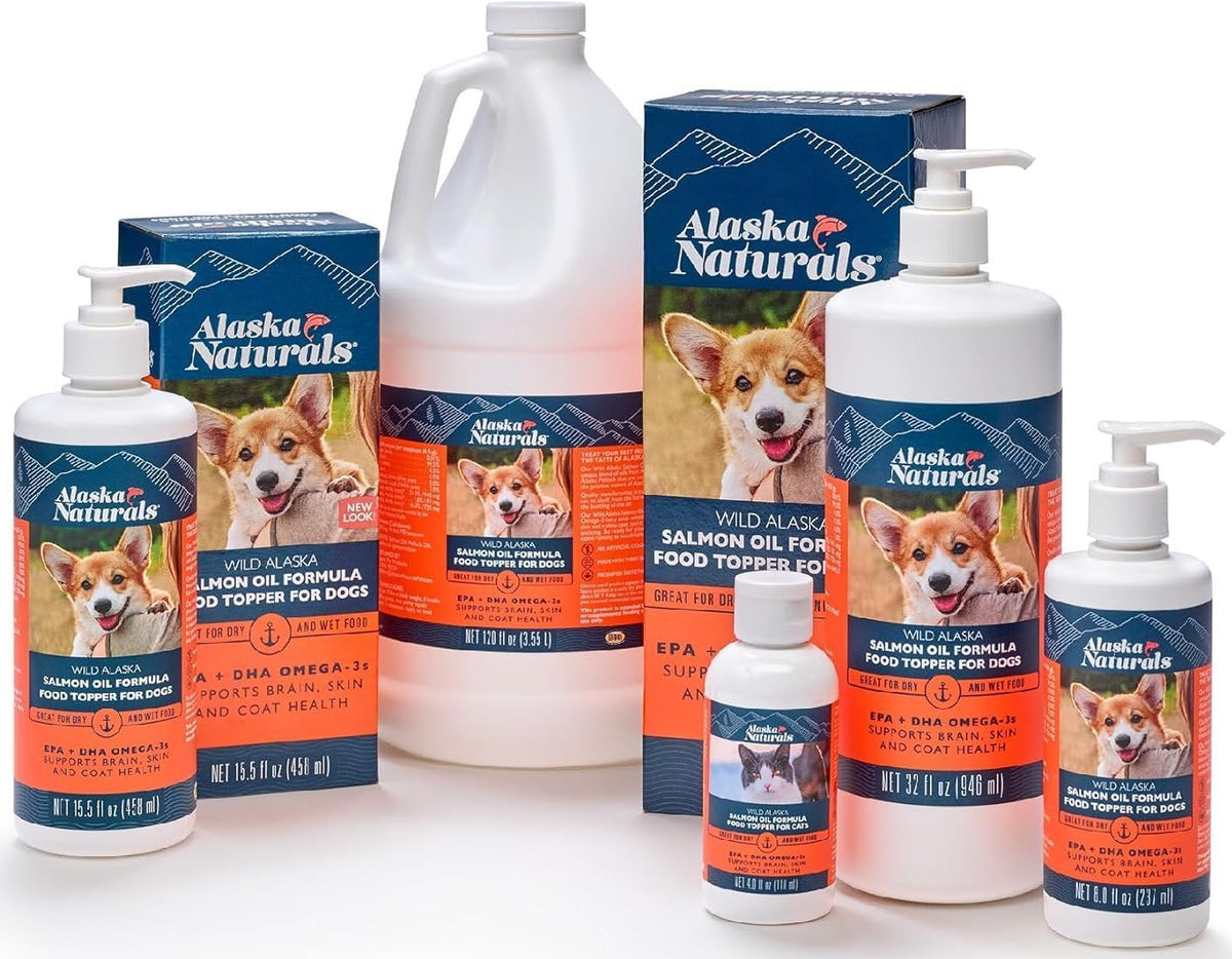 Alaska Naturals – Wild Alaska Salmon Oil Formula Dog Food Topper – EPA and DHA Omega-3 – Supplement for Healthy Skin, Shiny Coat – Made in the USA – 8 oz Pump Bottle - görsel 8