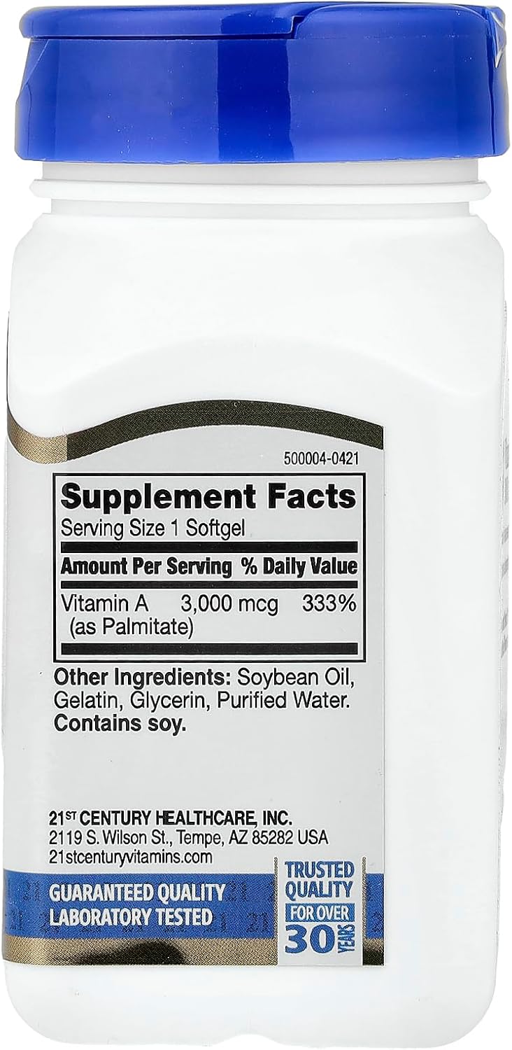 21st Century A 10,000 IU Softgels, 110 Count