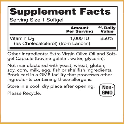 Baar Vitamin D-3 Softgels